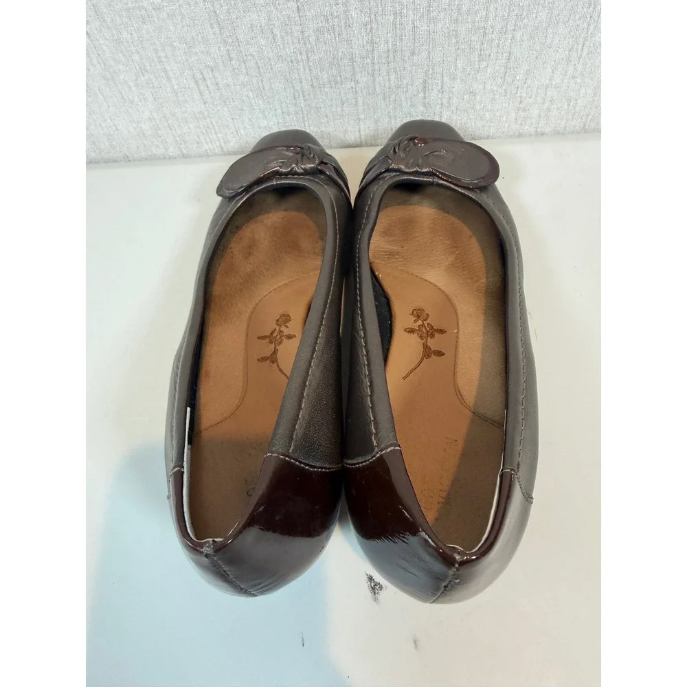 Ros Hommerson Bonze Metallic Brown Low‎ Wedge Kitten Heel Shoes 7 medium